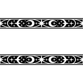 Gothic Star Border, Intricate Black Ornamentation vector
