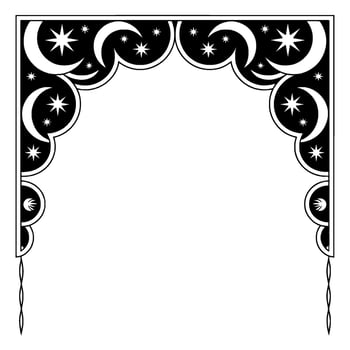 Celestial Archway Vintage Moon Star Ornamentation vector