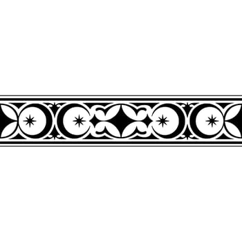 Ornate Black and White Decorative Border, Medieval Style vector