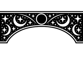 Celestial Archway Lunar Star Ornamentation vector