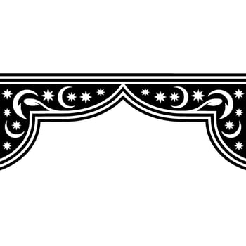 Intricate Celestial Arch Black White Decorative Border vector