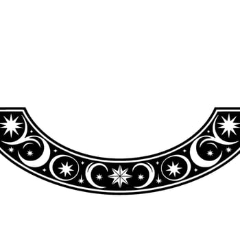 Celestial Crescent Border, Vintage Moon Star, Stars vector