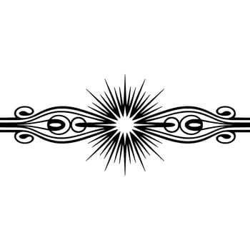 Elegant Starburst Border, Vintage Element, Swirls vector