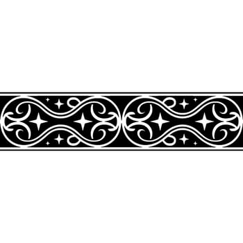 Elegant Black and Silver Swirl Border, Vintage Ornamentation vector