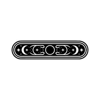 Celestial Emblem Vintage Moon Star Monogram vector