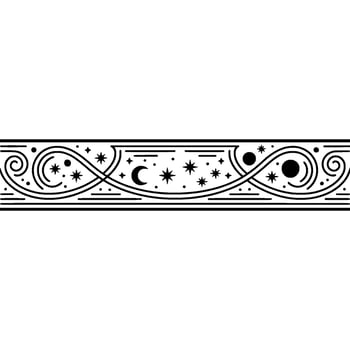 Celestial Border Vintage Starry Swirl vector