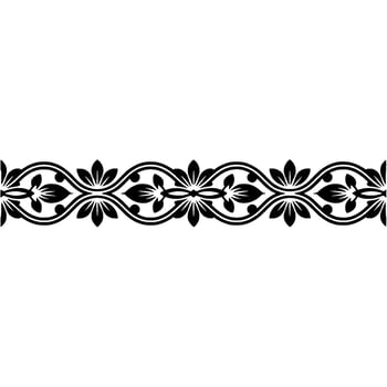 Elegant Black Floral Border, Vintage Element, alternate version 53 vector