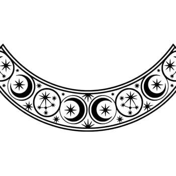 Celestial Crescent Moon Phases Starry Halo vector