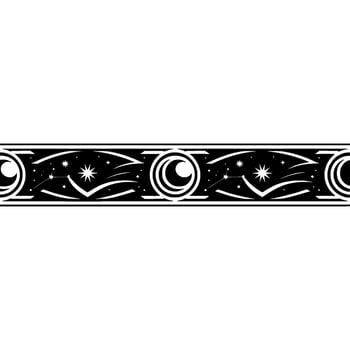 Celestial Border Retro Starscape vector