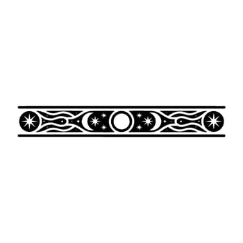 Celestial Border Stylized Stars and Waves Ornament vector