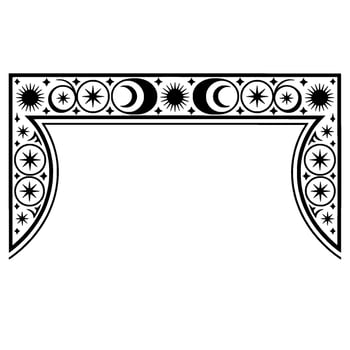 Celestial Archway Vintage Moon Star Ornamentation, Ornament vector