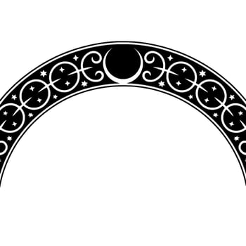 Celestial Arch Vintage Ornament, Lunar Motif vector