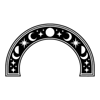 Celestial Arch Vintage Moon Phases Starry Night vector