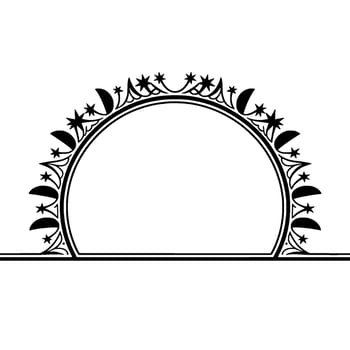 Celestial Arch Moon, Stars, and Victorian Ornamentation vector