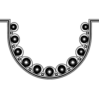 Stylized Crescent Moon Ornament, Geometric vector