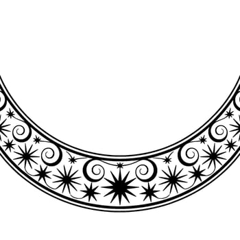 Elegant Crescent Moon Border, Vintage Style vector