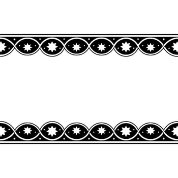 Intricate Black Ornamental Border, Vintage, Star vector