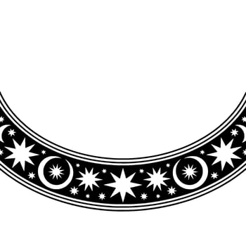 Celestial Border, Vintage Moon Star Motif vector