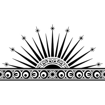 Art Deco Radiant Sunburst, Vintage Ornamentation vector