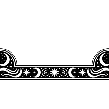 Celestial Border Vintage Moon Star Ornamentation, Ornamental vector
