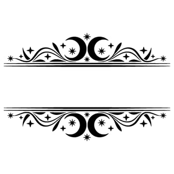 Celestial Border, Vintage Moonlight Deco vector