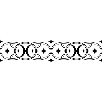 Celestial Border Ornate Moon Star, Ornament vector
