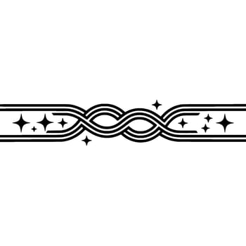 Elegant Woven Border, Sparkling Star Accents vector
