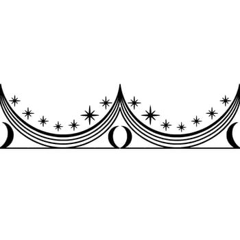 Celestial Crescent Border, Starry Night Motif - Stars vector