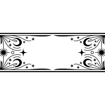 Elegant Vintage Border, Decorative Swirls, Starry Night vector