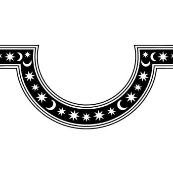 Celestial Crescent Ornament, Vintage vector