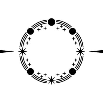 Celestial Circle, Minimalist Starburst, Stars vector