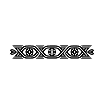 Intricate Floral Border, Vintage Element - Lineart vector