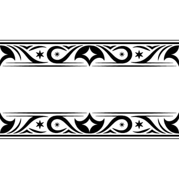 Intricate Black Ornamental Border, Vintage, Tribal vector