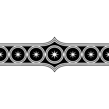 Geometric Border, Celestial Motif, Minimalist vector