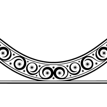 Stylized Crescent Moon Ornament, Vintage vector