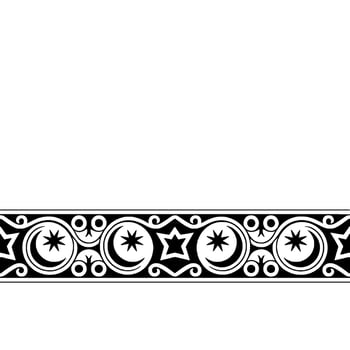 Intricate Islamic Border, Stylized Crescent Star Ornamentation vector