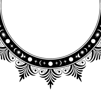Celestial Ornament Vintage Star Motif Border vector