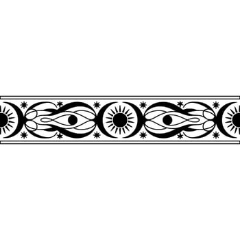 Celestial Border Sun, Moon, and Star Ornamentation vector