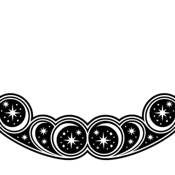 Celestial Crescent Vintage Moon Star Motif vector