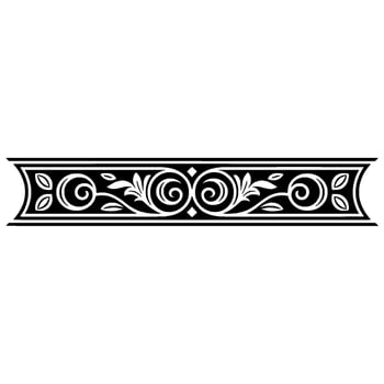Elegant Vintage Decorative Border, Black and White Illustration vector