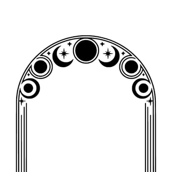 Celestial Arch Lunar Phases Starry Symmetry vector