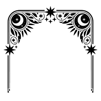 Celestial Archway Vintage Starry Ornamentation vector