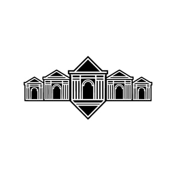 Architectural Row, Minimalist Emblem, Classical Revival vector