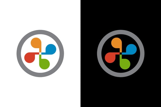 Vibrant Circular Geometric Pattern Logo Design vector