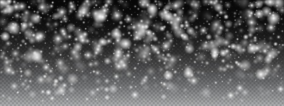 Snow effect and background with snowflake fall for overlay or winter sparkle. texture for use in cold or festive vector