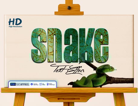 Snake Effext Text Style psd