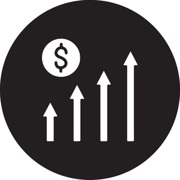 Economic Rise Symbol Dual Arrow Trend Graphic vector