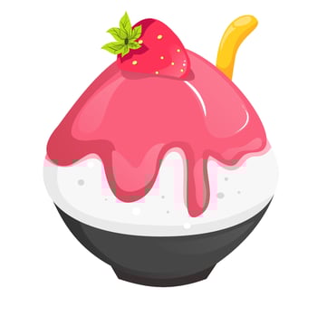 Bingsu ice cream illustration vector