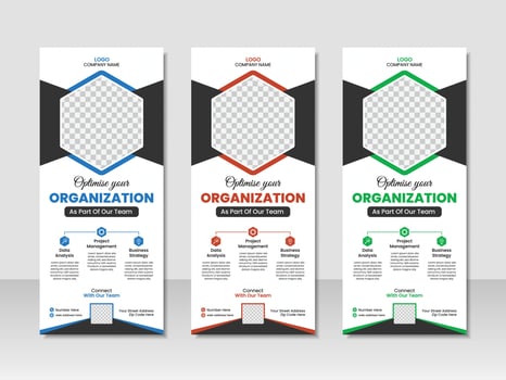 Roll up banner design, modern business roll up banner design template vector