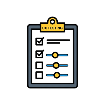 Clipboard with checklist for ux testing png